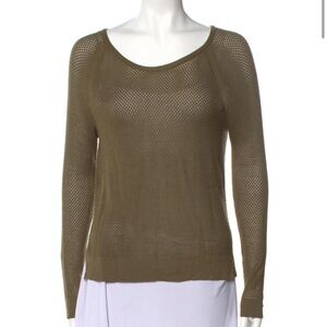Rag & Bone Army Green Thin Knit Long Sleeve Sweater Top